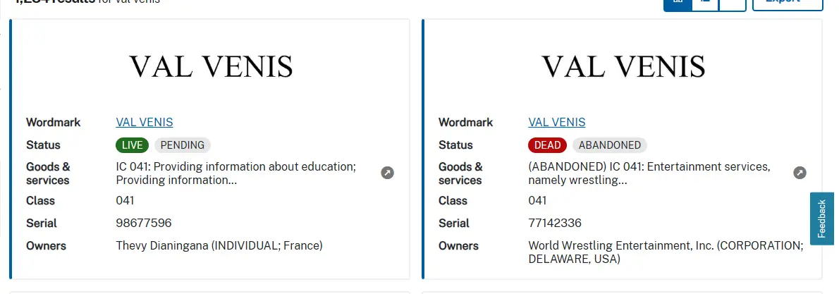 Un twittos français dépose la marque "Val Venis"