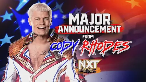 Cody Rhodes a une grosse annonce à faire, à NXT !